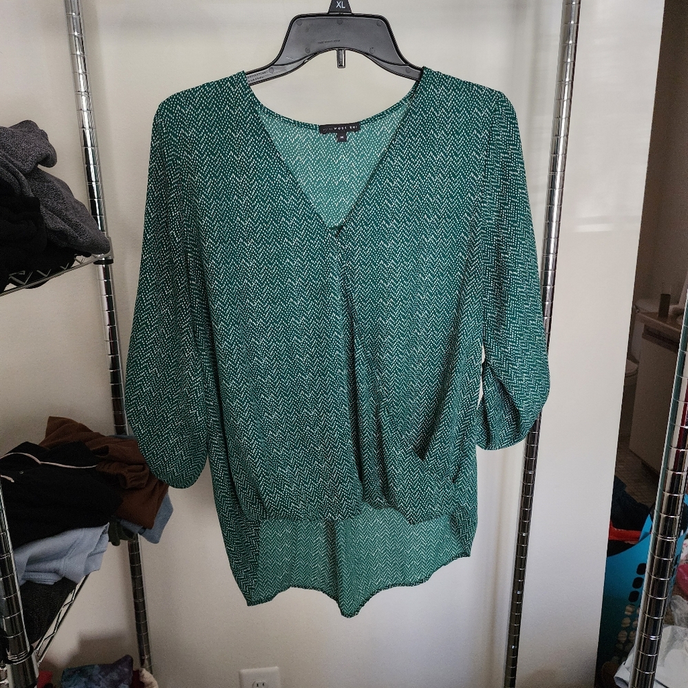 Green Patterned Blouse